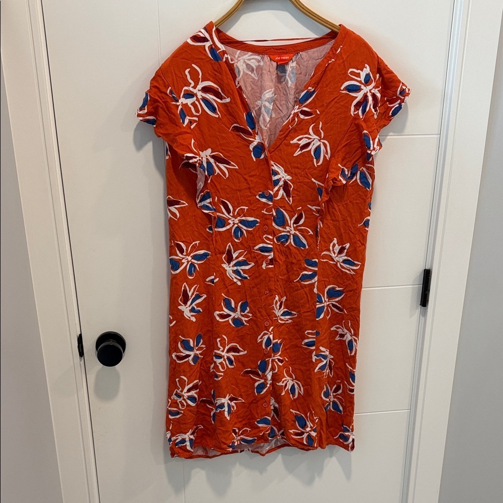 Joe Fresh Red Floral Mini Dress size large